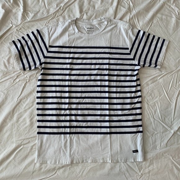 RVCA Other - RVCA White Striped T-Shirt